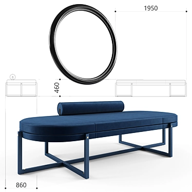 Sigmund Factory Bench: Sleek, Stylish, and Sturdy 3D model image 1 