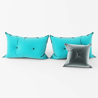 Title: Buttoned Decorative Pillows 3D model image 1 