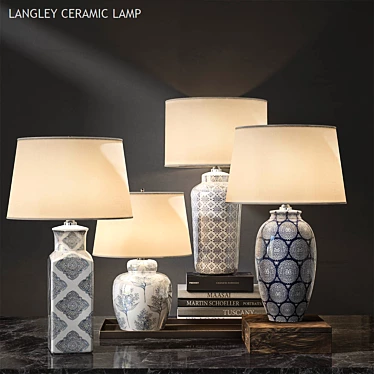 Elegant Langley Ceramic Lamps 3D model image 1 