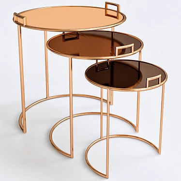 Stylish Mirror Coffee Tables 3D model image 1 