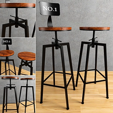 Sleek Espresso Seating: Coffee Shop Chair 3D model image 1 