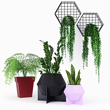 Contemporary Metal Planter: Frida 3D model image 1 