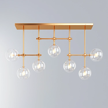 Minimalist Glass Globe Chandelier 3D model image 1 