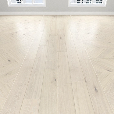 White Oak Parquet: Herringbone, Linear, Chevron 3D model image 1 