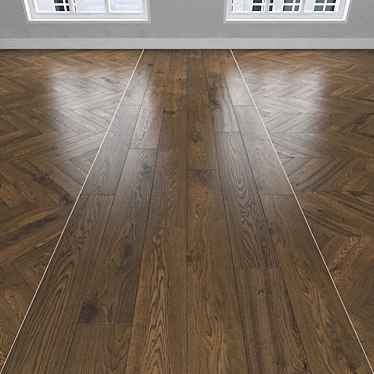 Earthy Oak Parquet: Herringbone, Linear, Chevron 3D model image 1 