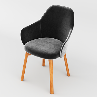 Velvet Lady - Stylish Grey Chair 3D model image 1 