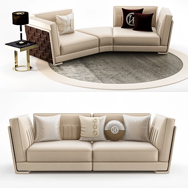 Elegante Vittoria Frigerio Sofa 3D model image 1 