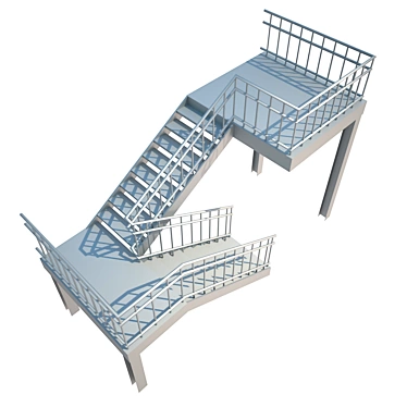 Metal Outdoor Staircase 3D model image 1 