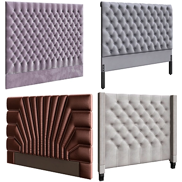 Luxora Deluxe Upholstered Headboard 3D model image 1 