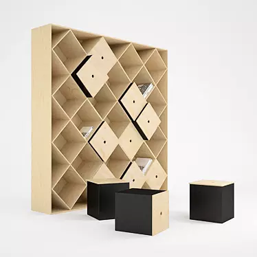 Modern Wooden Bookcase - 2013 Design 3D model image 1 