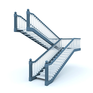 Elegant NeoClassic Stairs 3D model image 1 