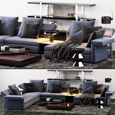 Minotti Collar Sofa: Modern Elegance for your Living Space 3D model image 1 