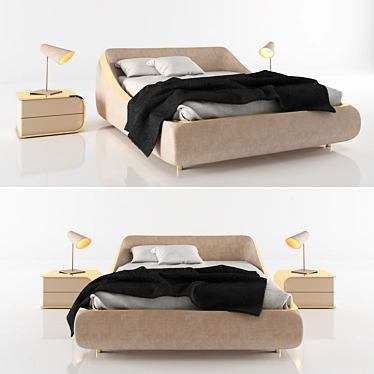 Elegant Breda Bed - Timeless Comfort 3D model image 1 