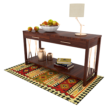 Contemporary Console & Decor Set 3D model image 1 