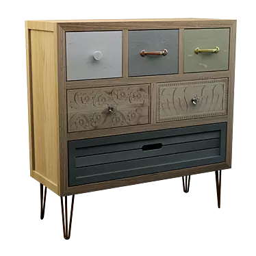 Modern MDF Sideboard 3D model image 1 