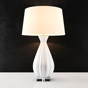 Elegant Treviso Lamp: White & Brass 3D model image 1 