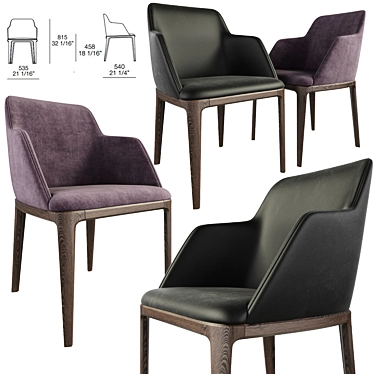 Elegant Poliform Grace Dining Chair 3D model image 1 