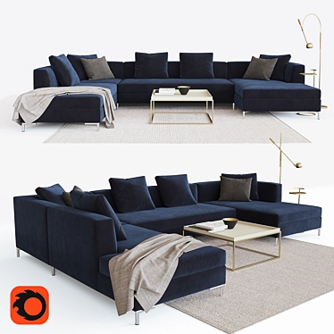 Viggo Sofa Set: Luxurious, Elegant, and Timeless 3D model image 1 