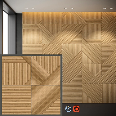 Elegant Oak Panel: VOLCRAFT ECO Line_EDGE 3D model image 1 