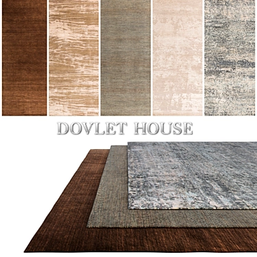 DOVLET HOUSE Carpets Set (253) - 5 Pieces 3D model image 1 