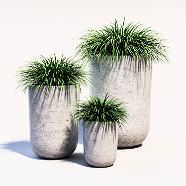 Outdoor Vase Set 3D model image 1 