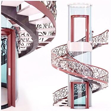 Title: Spiral Glass Elevator 3D model image 1 