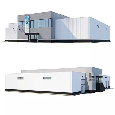 Compact Industrial Building 3D model image 1 