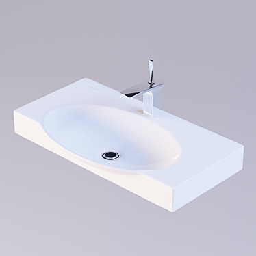 Sanita Luxe Infinity 75 Washbasin - No Splash Design 3D model image 1 