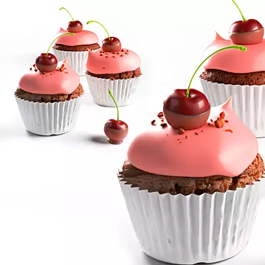 Delicious Homemade Cupcakes 3D model image 1 
