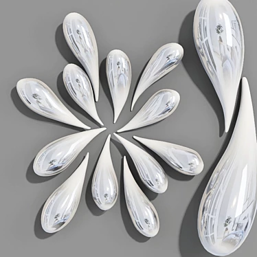 Handcrafted White Glass Splash 3D model image 1 
