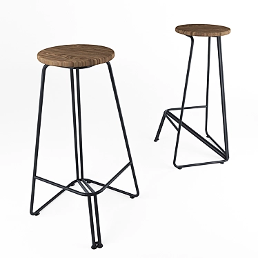 Modern Stingray Bar Stool 3D model image 1 