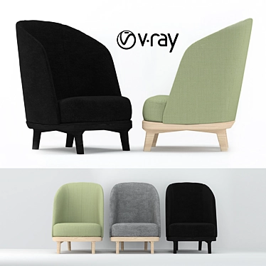 Cozy Leaf Armchair: Minimalistic Comfort 3D model image 1 