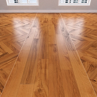 Honey Oak Parquet: Herringbone, Linear & Chevron 3D model image 1 