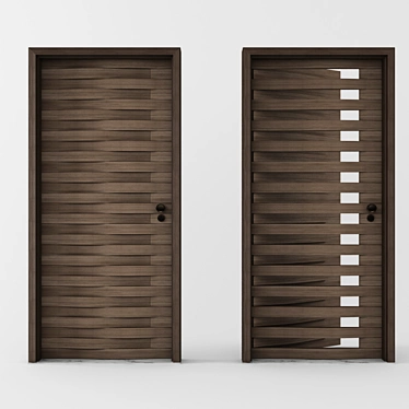 Modern 2 Panel Main Door 3D model image 1 