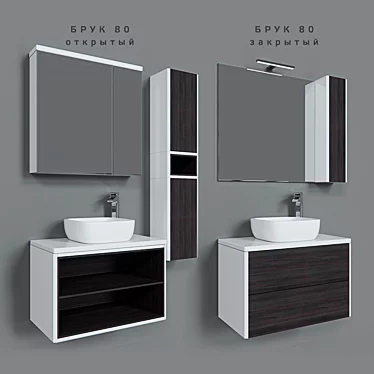 Aquaton Brook 80: Modular Collection for Stylish Bathrooms 3D model image 1 