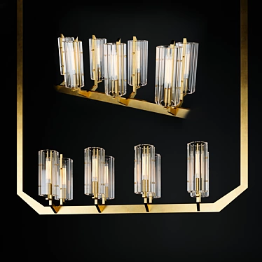 Elegant Vendome Linear Chandelier 3D model image 1 