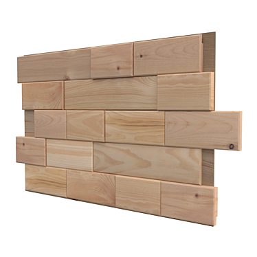 Cedar BentWood 3D Panel - Natural, Decorative Wall Covering 3D model image 1 