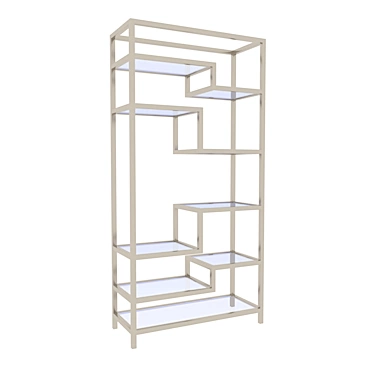 Sleek Stainless Steel Bookshelf - 5 Layers 3D model image 1 