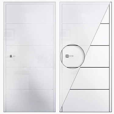 Classen Linea B Model 1.1 - Sleek White Lacquered Door 3D model image 1 