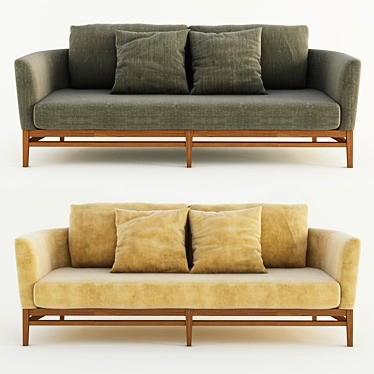Sleek Modern Sofa Design 3D model image 1 