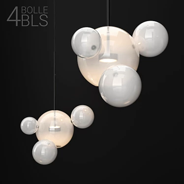 Designer Bubble Chandelier - Frost/Black 3D model image 1 