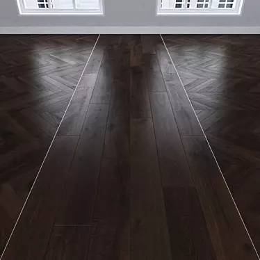 Parquet Oak Chocolate: Herringbone, Linear, Chevron. 3D model image 1 