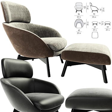 Elegant Minotti Russell Chair 3D model image 1 