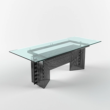 Sleek Tesi Glass Table 3D model image 1 