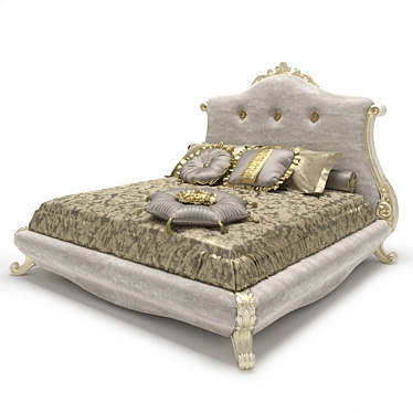 Gilded Elegance Turri Bed 3D model image 1 