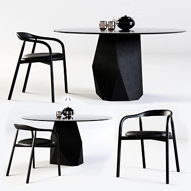 Sleek Fall Furnishing: Deod Table & Autumn Chair 3D model image 1 