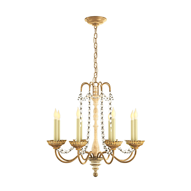 Belgian White Chandelier with Seeded Glass Beads 3D model image 1 