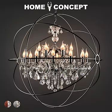 Gyro Crystal Chandelier: Stunning Illumination & Modern Design 3D model image 1 