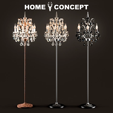 Crystal OM Floor Lamp: Elegant Lighting Solution 3D model image 1 