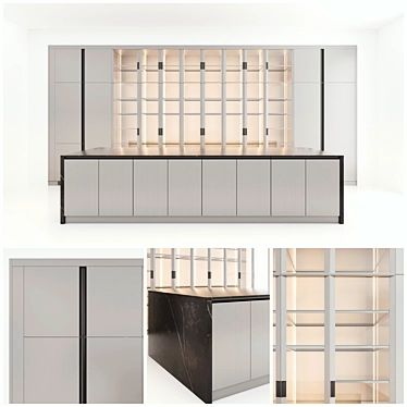 Poliform-Style Kitchen Cabinet 3D model image 1 